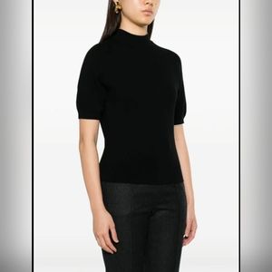 Sag Harbor Mock Neck Pullover Short Sleeve Sweater Size M